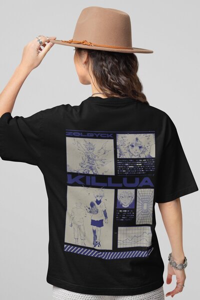 SEVBANO Tricou unisex supradimensionat Hunter x Hunter Anime cu imprimeu pe s...
