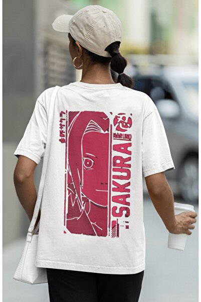 SEVBANO تي شيرت ناروتو ساكورا هارونو مطبوع للجنسين قصة فضفاضة تي شيرت أنيمي