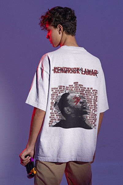 SEVBANO تي شيرت كيندريك لامار رابير رقم مطبوع للجنسين قصة فضفاضة للمغنيين