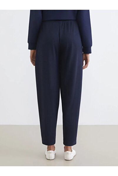 LC Waikiki Navy Blue Women's Sweatpants with Elastic Waist