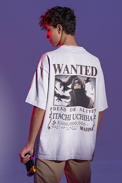 SEVBANO Tricou anime oversize unisex cu imprimeu pe spate Itachi Uchiha Naruto
