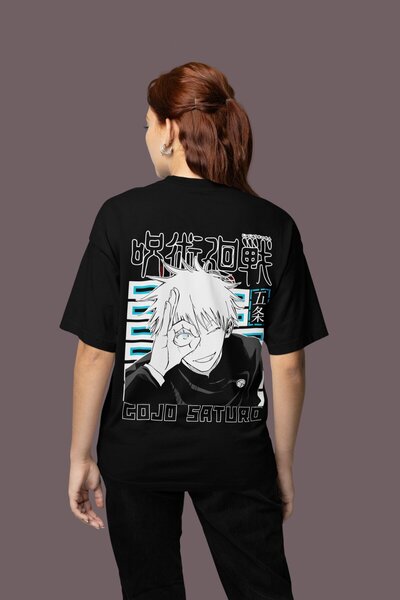 SEVBANO Μπλουζάκι με στάμπα στην πλάτη Gojo Satoru Jujutsu Kaisen, Unisex, Ov...