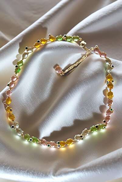 bacc 316L Gem Steel Crystal Stone Patterned Colorful Necklace Bcyj-251017