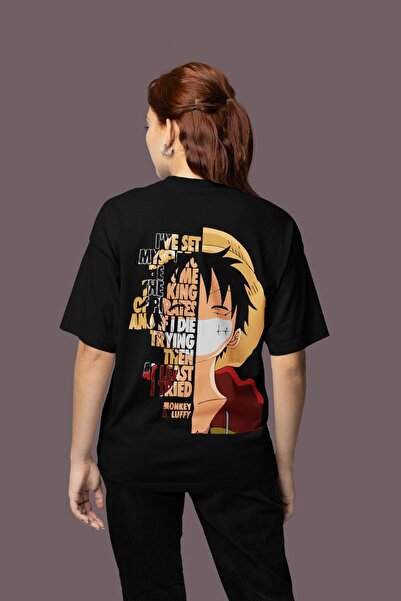 SEVBANO Μπλουζάκι Άνιμε με στάμπα στην πλάτη Monkey D. Luffy One Piece, Unise...