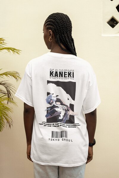 SEVBANO تي شيرت كين كانيكي طوكيو غول مطبوع للجنسين قصة فضفاضة تي شيرت أنيمي