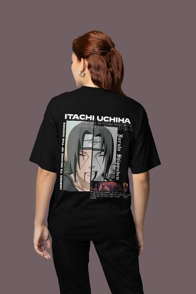 SEVBANO تي شيرت ناروتو شيبودن إيتاشي أوتشيها رقم مطبوع للجنسين قصة فضفاضة بشخ...