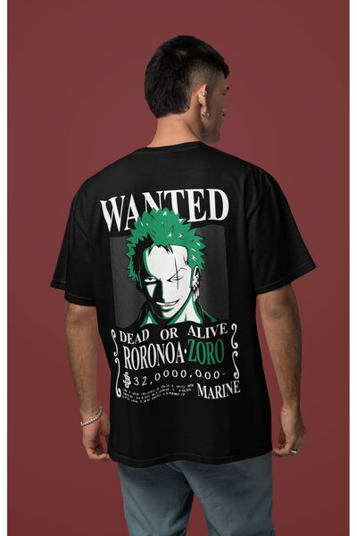 SEVBANO Tricou unisex oversize cu imprimeu pe spate Roronoa Zoro, inspirat di...