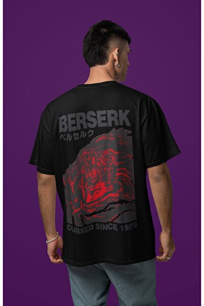 SEVBANO Tricou unisex supradimensionat cu imprimeu Guts Berserk pe spate, sti...