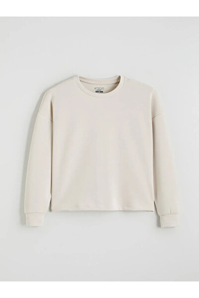 LC Waikiki Beige Crew Neck Soft Touch Women's Sweatshirt