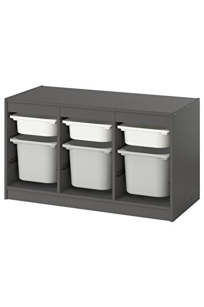 AZOZ MERCHLY Storage combination, grey white/grey, 99 x 44 x 56 cm