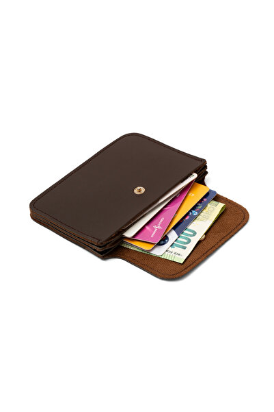 macsoo Faux Leather Claret Red Multi-Compartment Card Holder Wallet - Accordion Model Unisex Business Card Holder