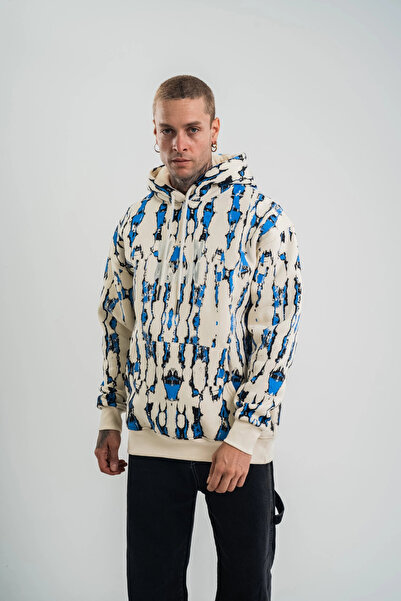 modamtn سويت شيرت بغطاء للرأس وأكمام طويلة للجنسين - كريمي