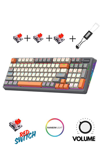 ATAsoft ELEKTRONİK Since 2021 K85 Red Switch Kablolu Mekanik Gaming Oyuncu Kl...