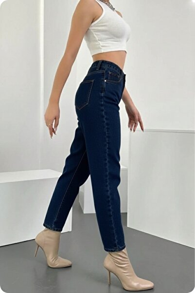 Trn JNS Lindy tamnoplave Mom farmerke traper pantalone