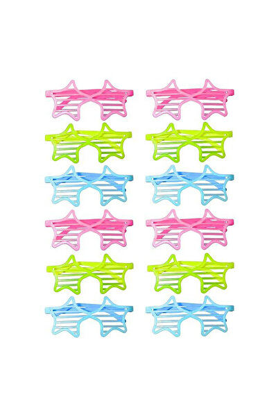 Skygo نظارات ريترو نيون فوسفور ستار شاد 12 قطعة - طراز حفلات الثمانينيات والت...