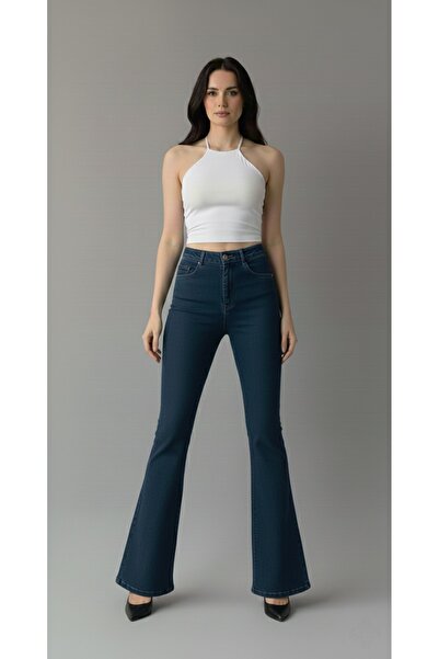 Trn JNS Lndy Tall Flare Navy Blue Spanish Jean Denim Pants