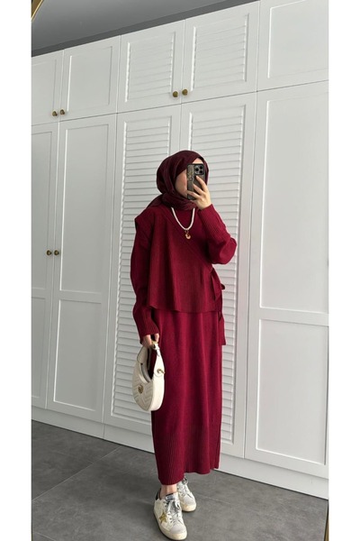 REDMİNA fashion Double Knitwear Set with Tie Detail