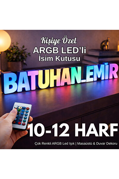 JETJEST Kişiye Özel ARGB LED'li Dekoratif İsim Kutusu
