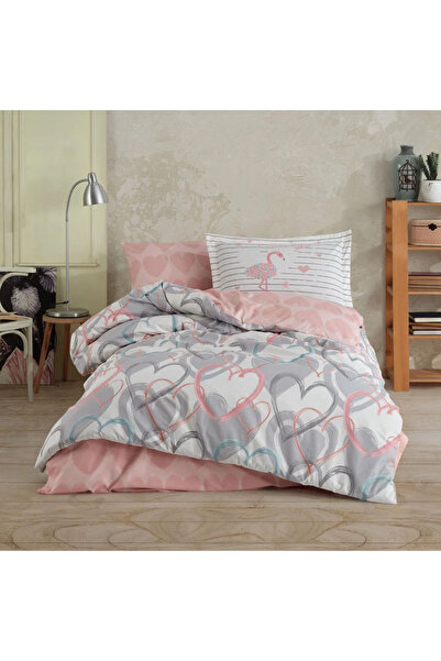 ZEMİRA HOME Single Poplin Bedding Set Gray