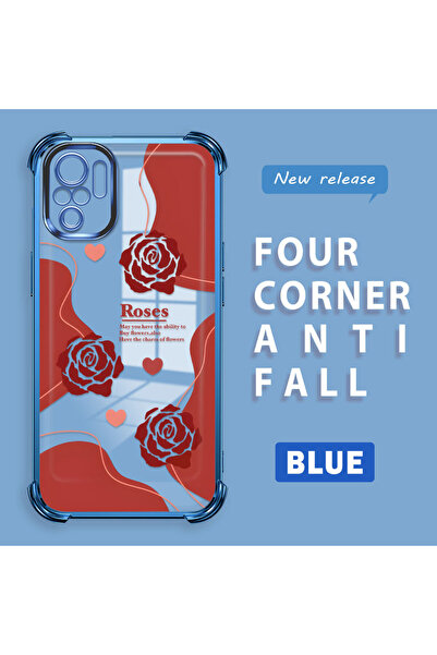 ucuc Poco M5S Compatible Transparent Silicone Rose Pattern Camera Protection ...