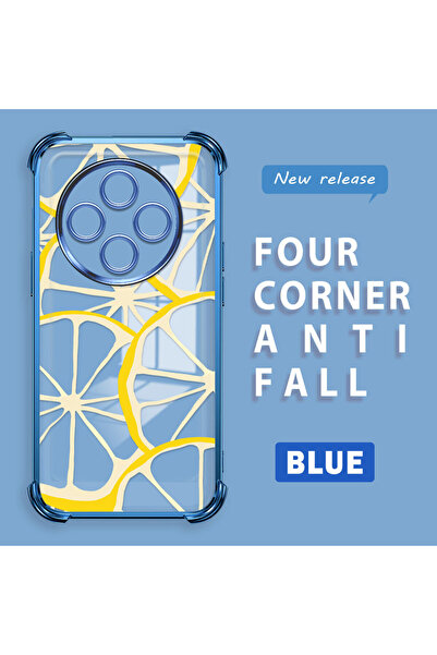 ucuc غطاء حماية شفاف متوافق مع كاميرا ريدمي 14C، مضاد للصدمات بنمط الليمون