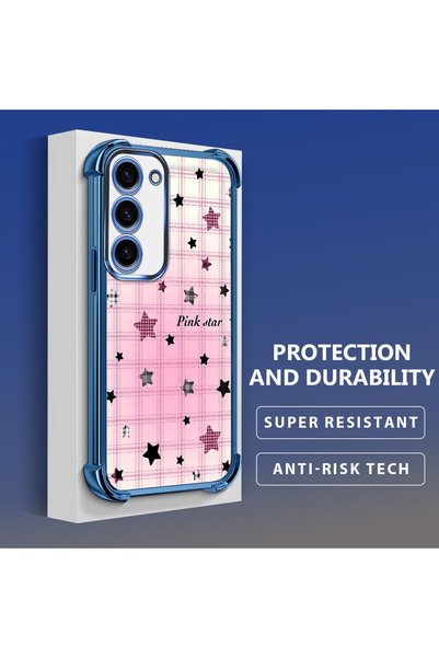 ucuc Samsung Galaxy S23 Compatible Transparent Silicone Colorful Star Camera ...
