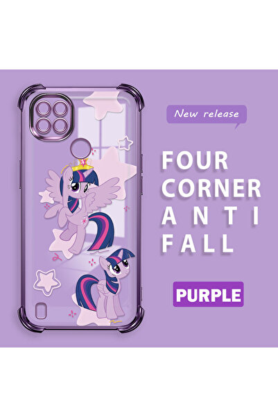 ucuc حافظة سيليكون شفافة متوافقة مع هاتف Realme C21، حماية للكاميرا بنمط الحص...