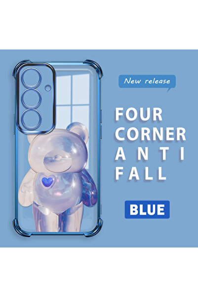 ucuc جراب سامسونج جالاكسي S25 الجديد من السيليكون الشفاف بتصميم دب عصري وحماي...