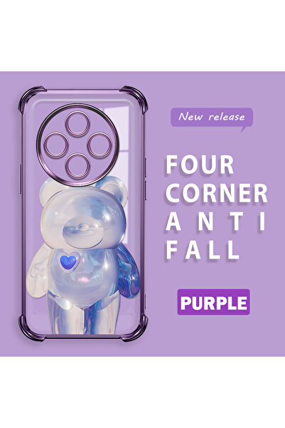 ucuc جراب سيليكون شفاف متوافق مع هاتف ريدمي 14C 4G، تصميم عصري على شكل دب، حم...