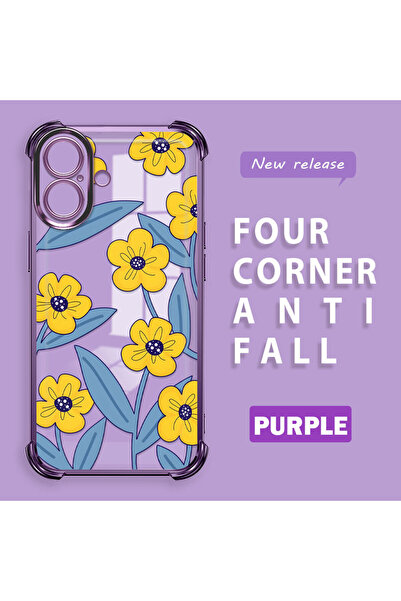 ucuc حافظة سيليكون شفافة متوافقة مع هاتف iPhone 16، حماية للكاميرا على شكل زه...