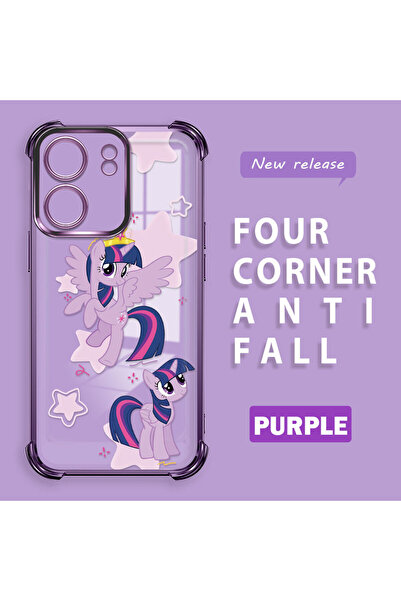 ucuc حافظة سيليكون شفافة متوافقة مع Poco C65، حماية للكاميرا بنمط الحصان، مضا...