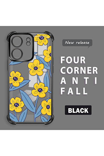 ucuc حافظة سيليكون شفافة متوافقة مع Poco C65، حماية للكاميرا على شكل زهرة صفر...