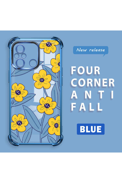 ucuc حافظة سيليكون شفافة متوافقة مع هاتف Redmi 12C، حماية للكاميرا على شكل زه...