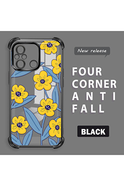 ucuc حافظة سيليكون شفافة متوافقة مع هاتف Redmi 12C، حماية للكاميرا على شكل زه...