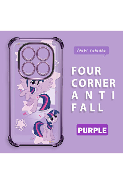 ucuc حافظة سيليكون شفافة متوافقة مع هاتف Redmi Note 14 Pro 4G، نمط الحصان، حم...