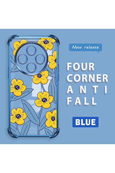 ucuc حافظة سيليكون شفافة متوافقة مع هاتف Redmi 14C، حماية للكاميرا على شكل زه...