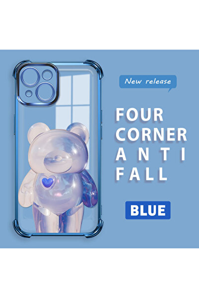 ucuc حافظة سيليكون شفافة متوافقة مع آيفون 15، تصميم عصري على شكل دب، حماية لل...