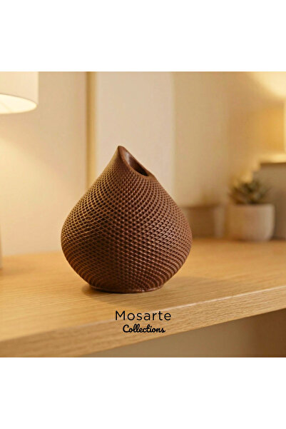 Mosarte Drop Shaped Modern Decor Vase with 3D Texture Surface