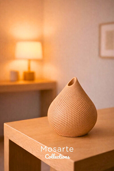 Mosarte مزهرية ديكور عصرية على شكل قطرة مع سطح ذو ملمس ثلاثي الأبعاد