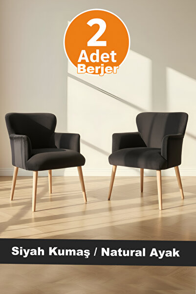 LOVİSSE HOME 2 Ad Siyah Hera Berjer Tekli Koltuk, Bekleme, Ofis, Balkon , Güz...