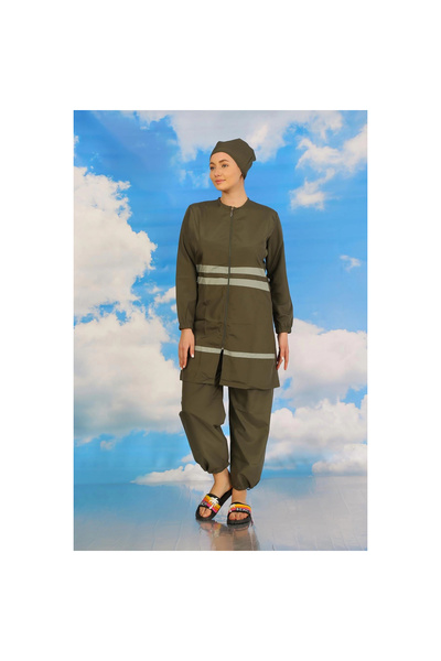 Narnuga Mi̇ray- Women's Full Coverage Hijab Swimsuit Khaki