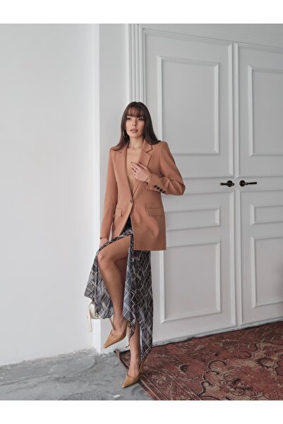 MAXXANA Asymmetrical Cuffed Lined Blazer Jacket