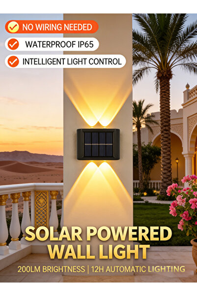 Generic Solar Wall Light Outdoor Wall Lamp Decorative Up and Down Glowing Solar Light