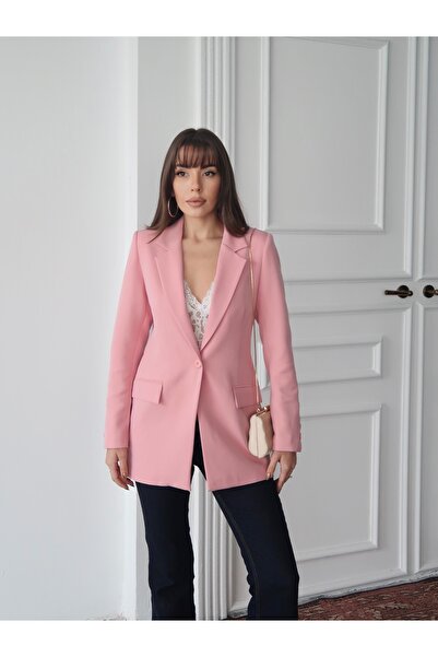 MAXXANA Asymmetrical Cuffed Lined Blazer Jacket