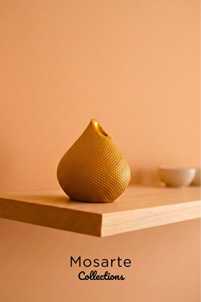 Mosarte Drop Shaped Modern Decor Vase with 3D Texture Surface
