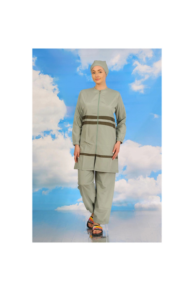 Narnuga Mi̇ray - Women's Full Coverage Hijab Swimsuit Water Green