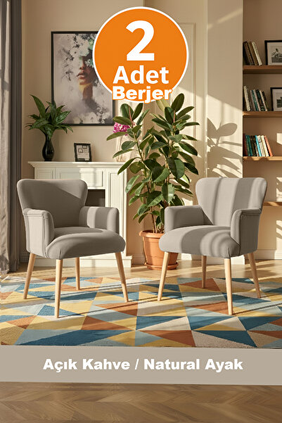 LOVİSSE HOME 2 Ad Hera Açık Kahve Berjer Tekli Koltuk, Bekleme, Ofis, Balkon ...