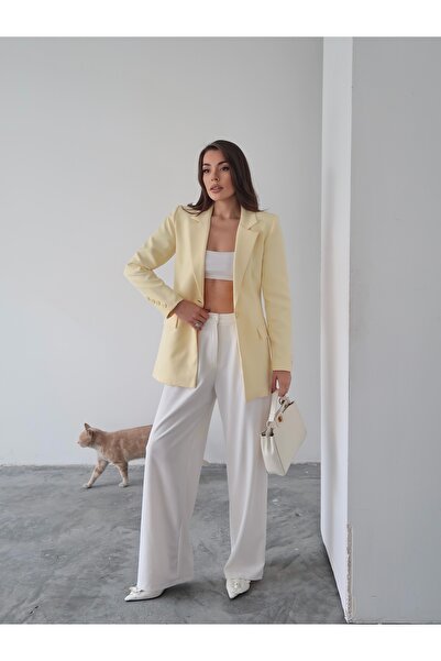 MAXXANA Asymmetrical Cuffed Lined Blazer Jacket