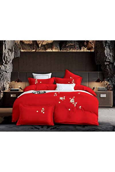 ANATOLIATEKSTILE Premium Cotton Bed Linen – Elegant Set with Delicate Embroidery, 4 Pieces
