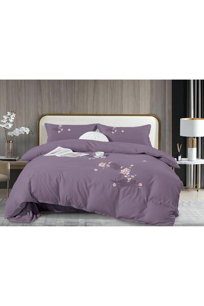 ANATOLIATEKSTILE Premium Cotton Bed Linen – Elegant Set with Delicate Embroidery, 4 Pieces